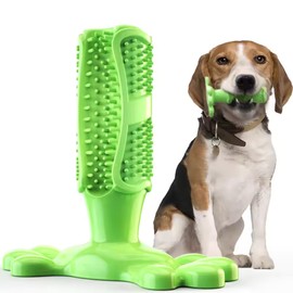 Falnatco Dog Chew Toy Toothbrush Dog Tooth Stick Brush Stick Bone for Dog Teeth Cleaning Squeaky Interactive Toys Silicone Hard Dog Toothbrush for Training and Dental Care