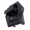 IEC Built-in Socket C14, with Black Switch and Fuse, 3-Pin
