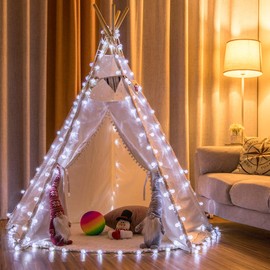 AWQ 100 LED 49 FT Globe Ball String Lights Crystal Bubble Ball Fairy String Lights Plug in with Remote 8 Modes Extendable for Indoor Outdoor Wedding Christmas Tree Garden Decor (White)