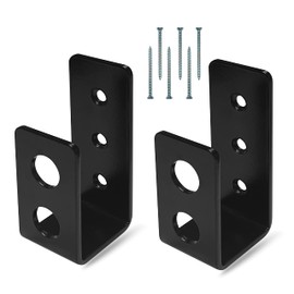 SecurityMan Heavy Duty 2x4 Door Barricade Brackets - 700lbs of Force, Door Brace Install in -(2pc) Thick 3.5mm Iron Metal U Bracket | Rust Proof - Gate Bar Holder for Indoor/Outdoor Door Security Bar