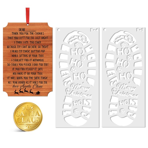 Christmas Stencils for Painting Santa Footprint Santa Claus Lost Buttons