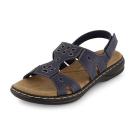 CUSHIONAIRE Women's Briar comfort sandal +Comfort Foam, Navy 9