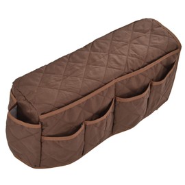 Armrest Organizer for Recliner Couch Sofa Chair, Dustproof Waterproof Armchair Caddy Remote Control Holder with 14 Multifunctional Storage Pockets for Smart Phone, Book, Magazines(Brown)