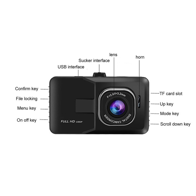 Dash Cam Car Front Dashboard HD 1080P Camera Recorder with