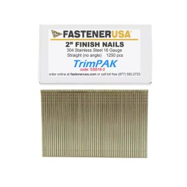 FastenerUSA 2" FINISH NAILS 16GA 304SS 1,250ct | SSB16-2