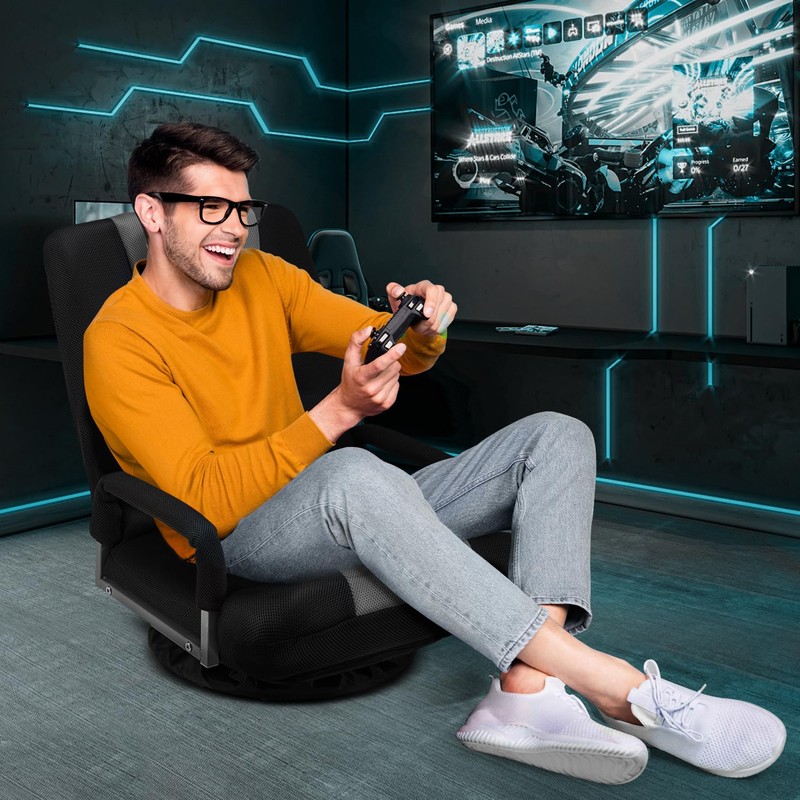 Avocahom 360° Swivel Chair 6 Adjustable Positions Backrest with Armrest