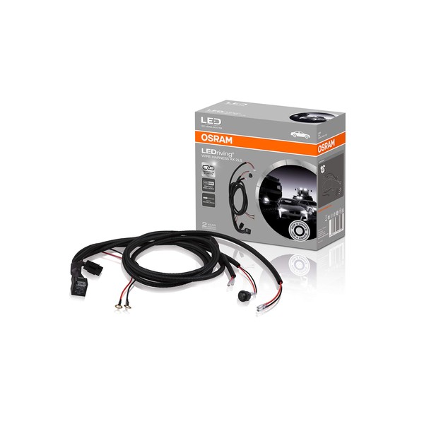 OSRAM LEDriving WIRE HARNESS AX 2LS, wiring harness for car light strips, light bar wiring harness kit, cable set for installing two light sources, adapter for car headlights