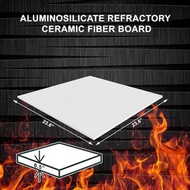 Ceramic Fiber Board - 1/2" Thick x 23.6" x 23.6" - 2300F Rated - Fireproof Board - Ceramic Fiber Insulation Board for Stove, Furnace, Forge, Kiln, Boiler, Pizza Oven, Fireplace Baffle Board - 1 Pack