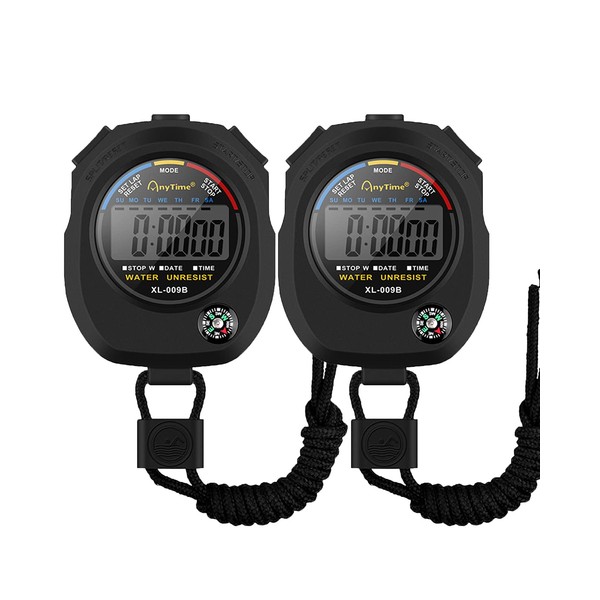 [2 Pack] Sports Stopwatch Timer, BROTOU Professional Digital Stopwatch with