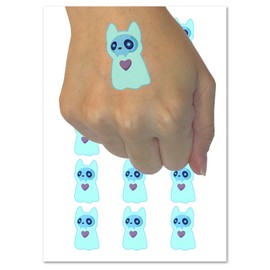 Spooky Ghost Cat Skull Heart Temporary Tattoo Water Resistant Fake Body Art Set Collection - 15 2" Tattoos (1 Sheet)