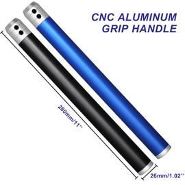 2PCS Carbide Wood Lathe Turning Tools Handle, Interchangeable CNC Process Aluminum Grip Handle, Accept 10mm Square Turning Tool bar (Black and Blue)