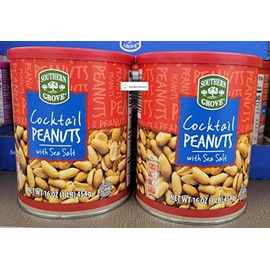 Southern Grove Cocktail Peanuts with Sea Salt 16oz 454g (Two Cans)