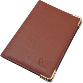 Exclusive ID Card Holder / ID Card Holder with Protective Corners Made of Metal 12 Compartments MJ-Design-Germany Made in EU Designs, Design 4 / Brown, Standard size, MJ-DESIGN-GERMANY