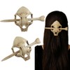 Gothic Skull Hair Clip with Bone Stick – Retro Resin
