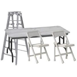 Ultimate Ladder, mesa y sillas, juego de plata para figuras de acción de lucha libre
