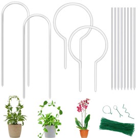 12 Pack Clear Acrylic Plant Trellis for Potted Plants Indoor Outdoor - Thickened U-Shaped & Round Small Trellis for Climbing Plants - Plant Support Stakes for Houseplant Flower Hoya Pothos Vine Ivy