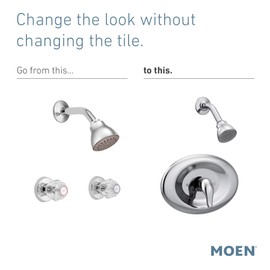 Moen L2368EP Chateau Posi-Temp Eco-Performance Shower Trim Kit, Chrome