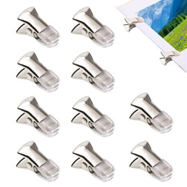 YKEBVPW 10 PCS Mini Alligator Clips Small Metal Tiny for Crafts DIY Sewing Badge Holders Aligator Clamps Non-Slip Flat Mouth Clip ID Lanyard Sweater Clothing Glasses Accessories 20x6mm