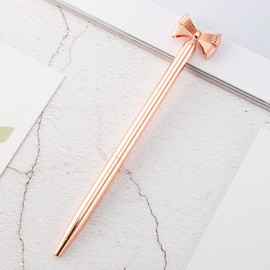 Aisi 3 PCS Cute Bow Tie Ballpoint Pen Slim Metal Ballpoint Pens With Black Ink Metallic Ballpoint Pens Home School Office Supplies Gift For Business Teachers