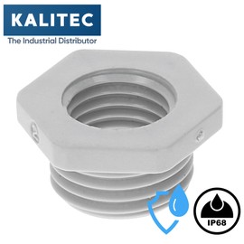 Kalitec G6161200 Reduction M16/M12 Plastic Light Grey I Reducer Cable Gland Hexagonal I M12 Female Thread I M16 Male Thread I IP68 Pack of 5