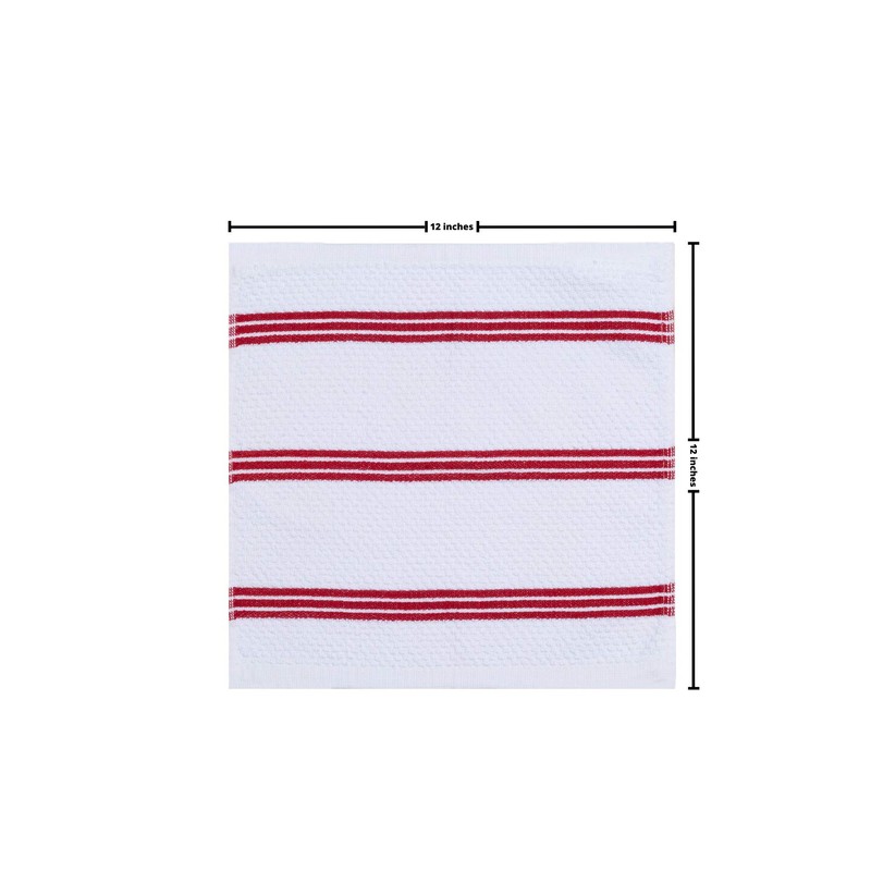 Living Fashions 8 Pack Dish Towels - Absorbent Weave Pattern