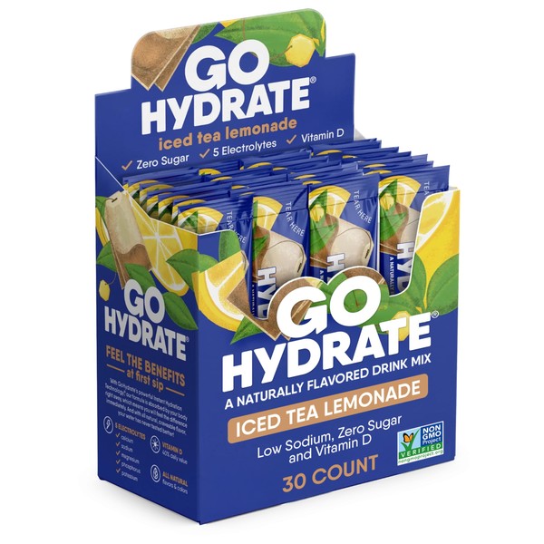 GoHydrate GoHydrate Instant Hydration Powder Packets- Low Sodium Electrolytes Drink