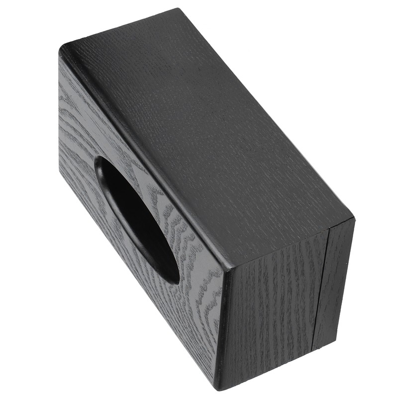 Black Wooden Tissue Box Napkin Case Elegant Style Tissue Holder