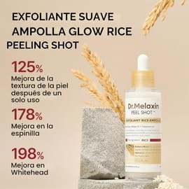 Dr.Melaxin Peel Shot Glow - Ampolla peladora de arroz blanco con extracto de arroz y AHA BHA, suero exfoliante brillante y suave para control de sebo,