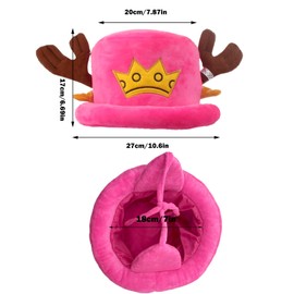 BJPERFMS One Piece Hat, One Piece Chopper Hat, Chopper One Piece Cosplay Hat, Anime Cartoon Character Hat for Children Adults, Gifts for Children Adults