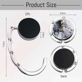 Mezrkuwr Bag Holder for Table Marble Pattern Table Handbag Holder Hook Foldable Non-Slip Bag Hook Holder for Handbags Table Top Bag Holder Black Gold