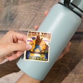 Die Cut Sticker Oregon, Smokey Bear and Friends, Only You, Mid-Century Inspired, Vinyl Sticker, (Waterproof Decal for Cars, Water Bottles, Laptops, Coolers), Large