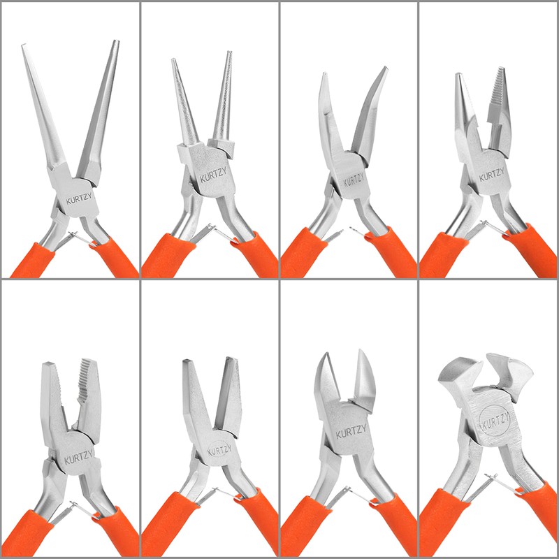Kurtzy Mini Jewellery Plier Tool Kit Set with Soft Grip