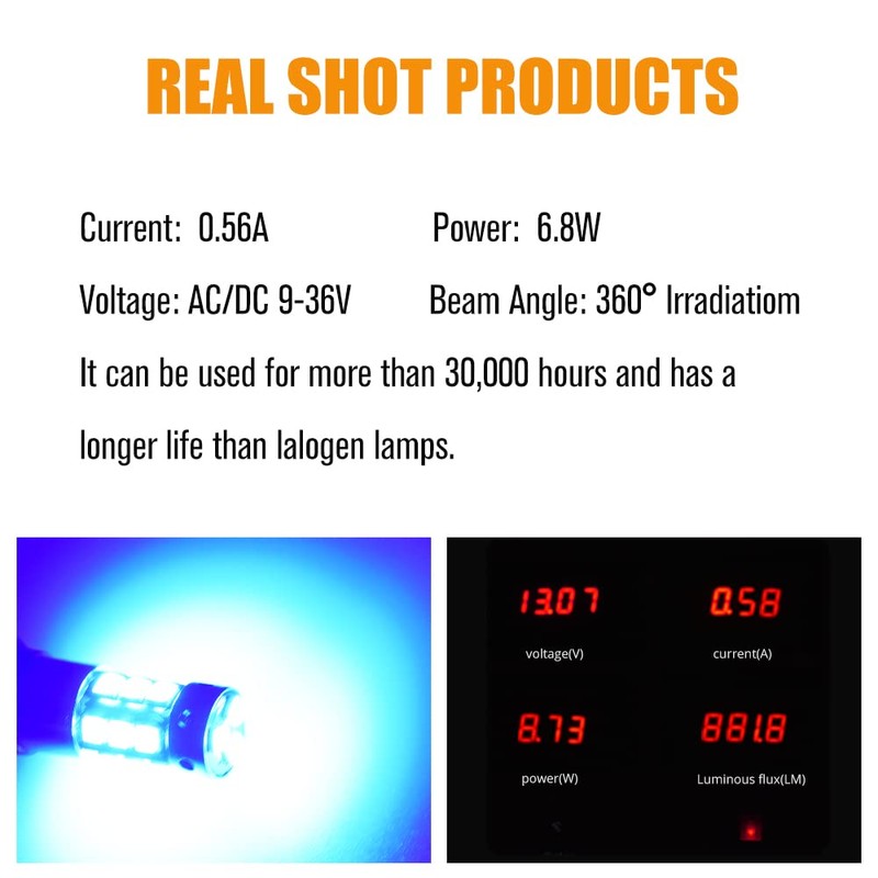 YEORO 2pcs PW24W LED Bulb Blue,AC/DC 9-30V 1200LM PWY24W 12181NA