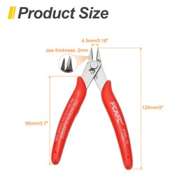 HARFINGTON 5" Flush Cut Pliers Precision Thicker Wire Cutter Side Cutter Diagonal Cutting Pliers for Jewelry Model Electronic 3D Print, Red