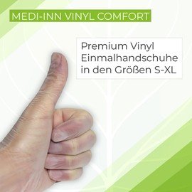 Medi-Inn 04928437 Single Use Disposable Vinyl Powder-Free Gloves Pack of 100