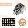 Rock Collection Box, 108 Grid Rock Collection Display Case, Crystal