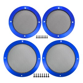 VekAuto Universal 4" 6.5" Car Speaker Mesh Cover Mesh Round Audio Subwoofer Protection with Mounting Screws Iron Blue - Pack of 4