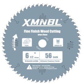 6 1/2 Inch Track Saw Blade 56T,Replacement for Makita B-57342 6 1/2" 56T Saw Blades,Compatible with Wen CT1065 BL655 Saw,Track Saw Blades,Cordless Plunge Saw Blade,Carbide-Tipped,20mm Arbor
