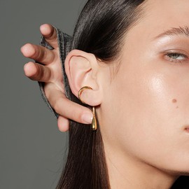 LAURITAMI Ear Cuff Gold Silver Fake Helix Cartilage Earrings Fake Piercing Ear Cuff Earrings Clip On Ear Cuffs Jewellery for Men Women, Stainless Steel