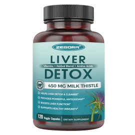 Milk Thistle Supplement for Liver Cleanse Detox & Repair, Liver Supplement with 450 mg Milk Thistle Extract (80% Silymarin) for Liver Support and Health, GMO-Free, 120 Veggie Capsules (60 Day-Supply)