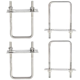 CEEYSEE Stainless Steel U Bolts Set, M8 Square 60x120mm, 4 PCS with Nuts, Washer and Frame Plate for Car and Industrial Applications