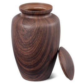 Nyutu Urn for Ashes Adult Male,Large Aluminum Wood Grain Cremation Urn for Ashes for Men Women,Decorative Funeral Burial Cremation Urns for Man/Dad/Father/Brother/Grandpa (200 LBS)
