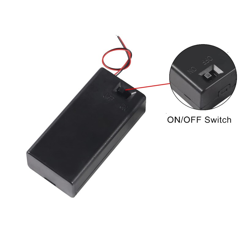 DIANN 4pcs 9V Battery Holder with ON/Off Switch 9V Battery