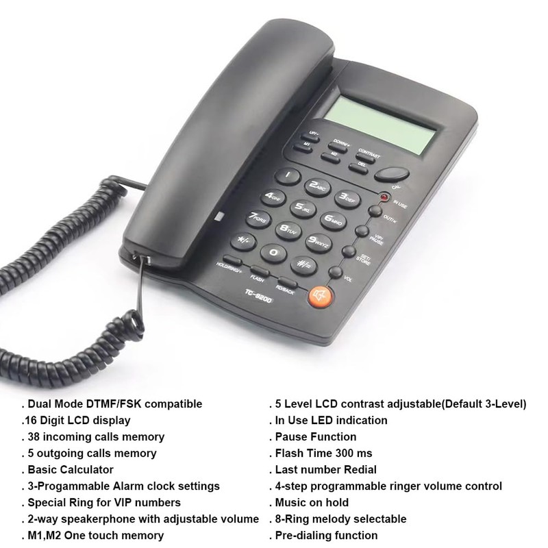 Tc-9200 Homedesk DigiPhone Corded Landline Telephone