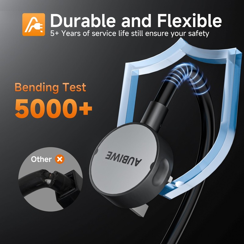 1-way extension cord 1m (including plug), black power supply durable