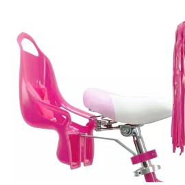 Micargi 12" Girl Kids Princess Bike w/ Training Wheels & Brake Doll Carrier Bell Bicycle - Pink