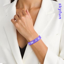 SKYFUN WWJD Bracelets Webbing What Would Jesus Do Bracelet for Men Women Adjustable Christian Woven Wristbands Bulk Religious Jewelry Accessories, 1PC Purple