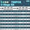 KEZE 788 Pcs SAE Rubber O Ring Assortment Kit Buna-N