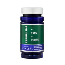 Pure Spirulina | Alga Espirulina Pura | 60 Capsulas | Superfood Marino Premium Antioxidante Energia y Vitalidad | Maklen