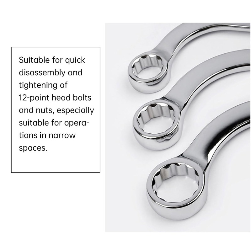 AIMALL 5-Piece S-Style Double-Ended Ring Wrench Set – U-Shaped C-Shaped